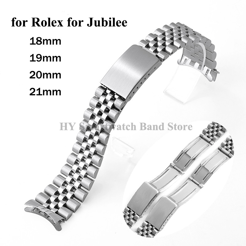 18mm 19mm 20mm 21mm Stainless Steel Watch Strap for Rolex for Jubilee Bracelet Curved End Steel Stra