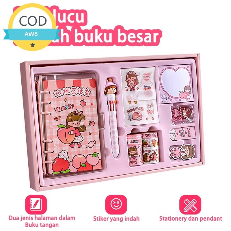 

(COD) Stiker Lucu 1 Set Box Tema Kartun Stiker Label untuk Buku Pegangan Diary Dekorasi DIY Stiker Spiral Elegan Bahan Buku Notebook