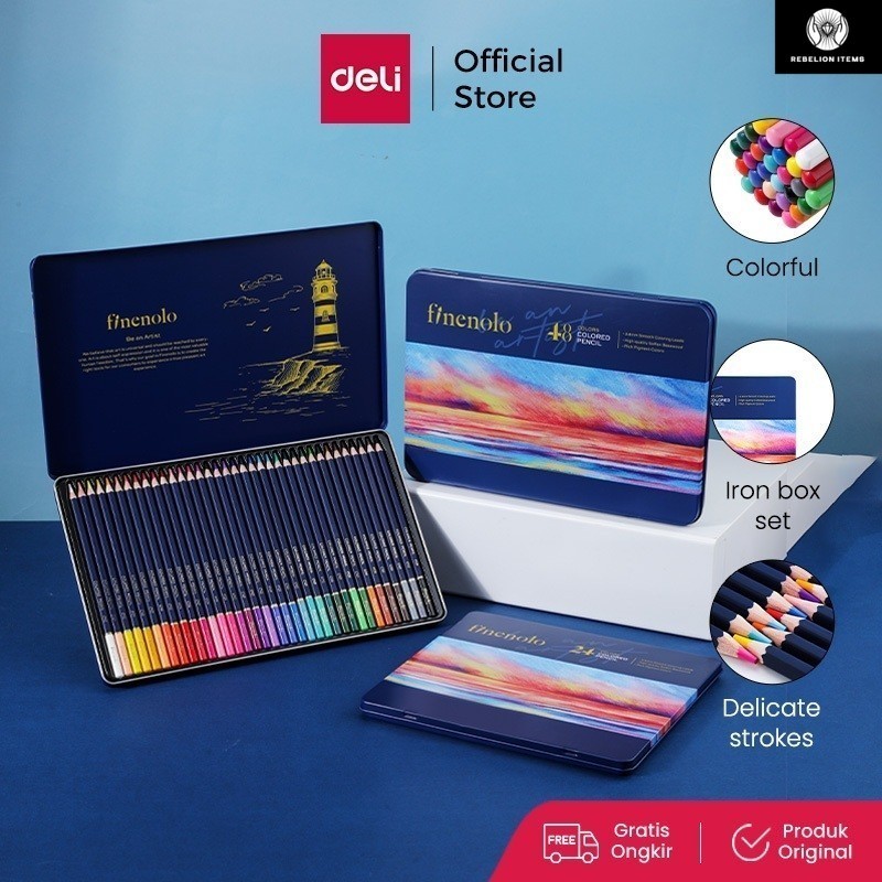 

Deli Colored Pencil / Pensil Warna 24 36 48 72 Warna Lebih Panjang Teknologi Hybrid EC122