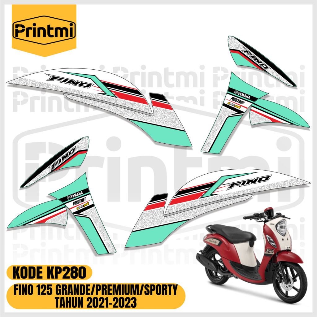 Striping Stiker Motor Fino 125 Grande Sporty Premium 2021 2022 2023 2024 Variasi Yamaha Racing Simpl