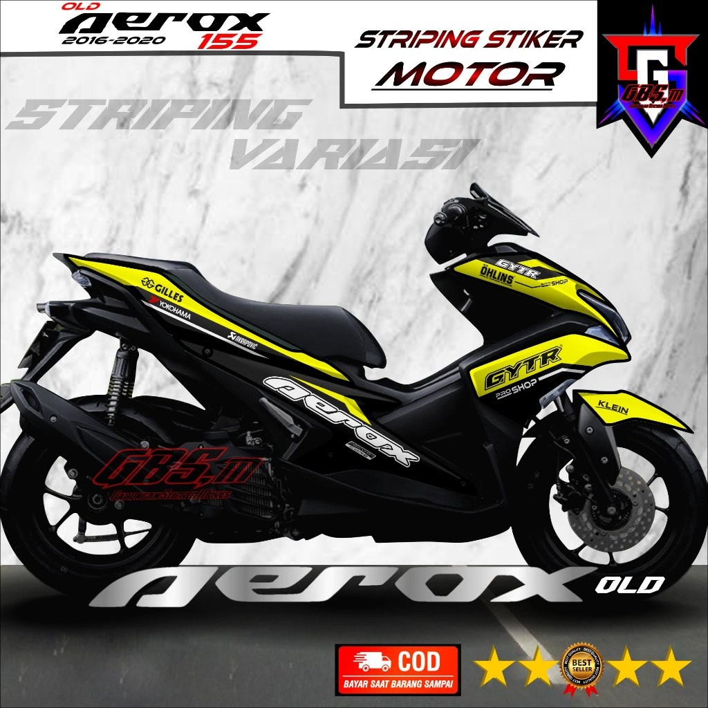 STRIPING VARIASI AEROX 155 OLD STIKER STRIPING MOTOR AEROX 155 OLD STIKER MODIFIKASI
