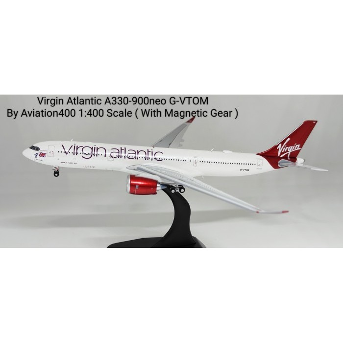 Pesawat Terbang Virgin Atlantic A330-900neo G-VTOM  Aviation400 W/ Magnetic Gear Diecast