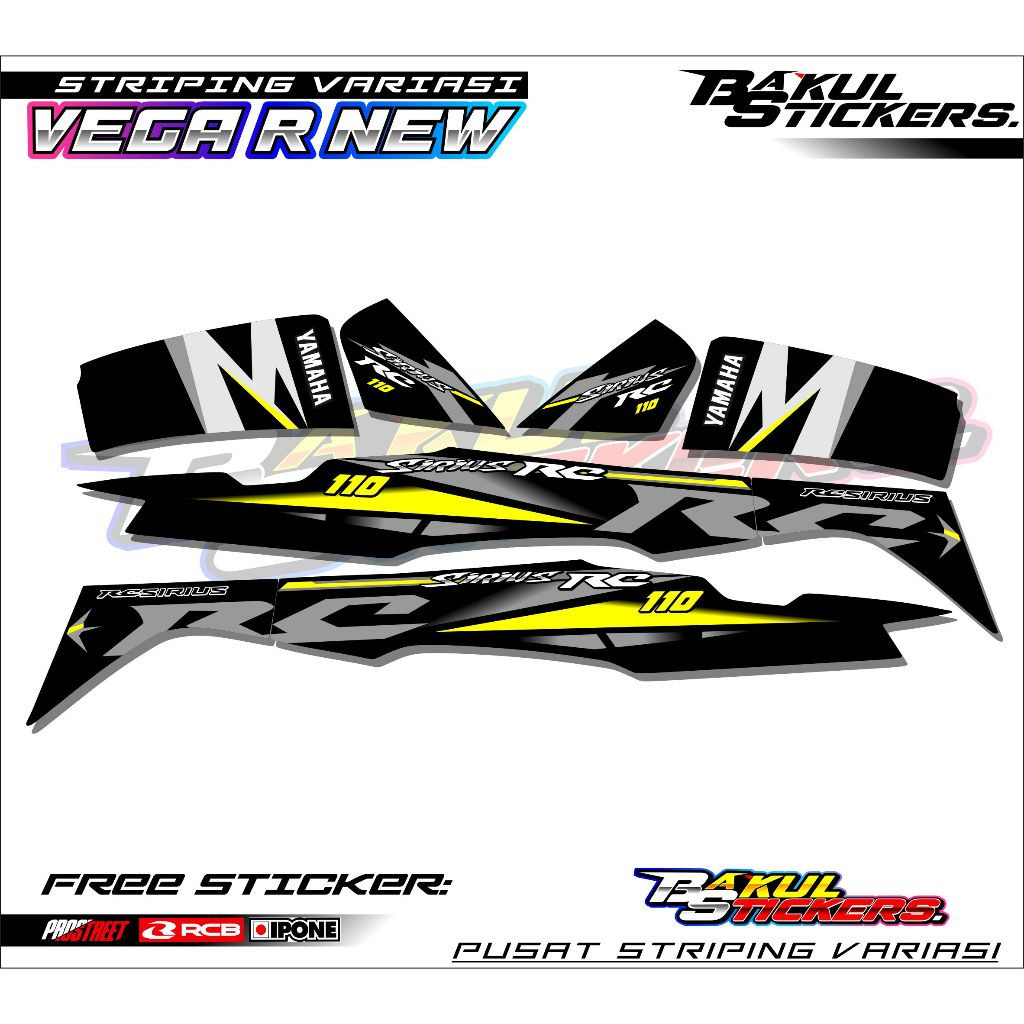 STRIPING VARIASI YAMAHA VEGA R NEW SIRIUS RC 110 / STICKER LIST VARIASI MOTOR VEGA R NEW