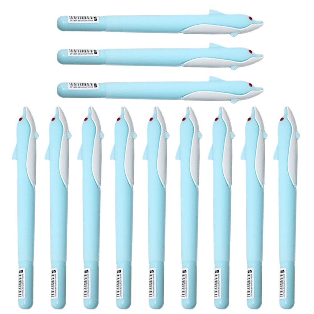 

12 Pcs Dolphin Shape Gel Pens Cute Creative Design Writing Tools Kids Gifts School Supplies Stationery Office Supplies