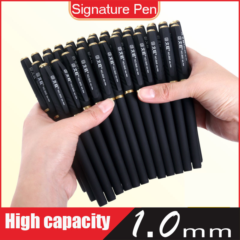 

10+2pcs 0.5mm/1.0mm Frosted Gel Pen School Pen Refill High Capacity Black Gel Ink Pen Office School Supplies Stationary