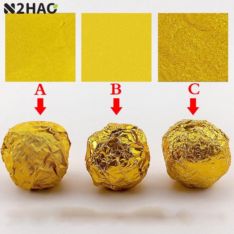 

100Pcs/Pack Golden Aluminum Foil Candy Chocolate Cookie Wrapping Tin Paper Party DIY Metal Embossing Gift Packaging Craft Paper