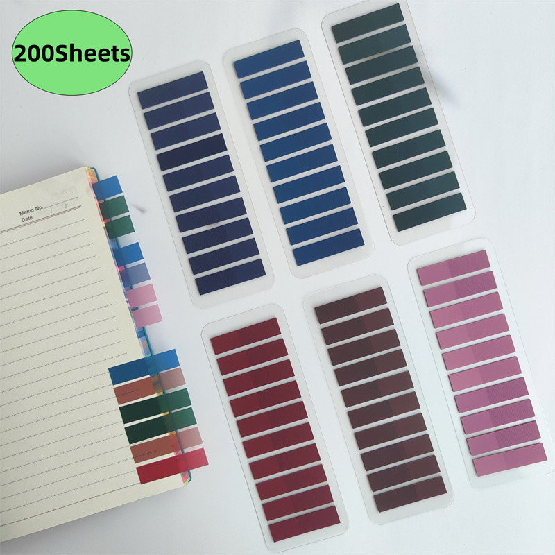

200 Sheets Transparent Sticky Notes Self-Adhesive BookMarkers Annotation Reading Book Clear Tab Kawaii Cute Stationery