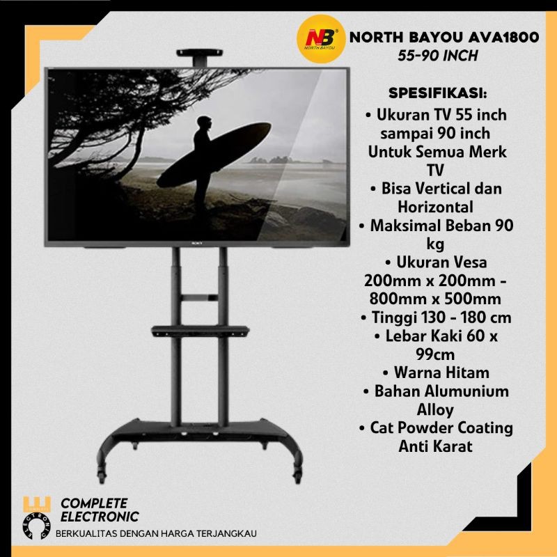 MURAH Braket Standing TV 55 60 65 70 75 80 85 86 90 inch Stand TV Adjustable Universal TV