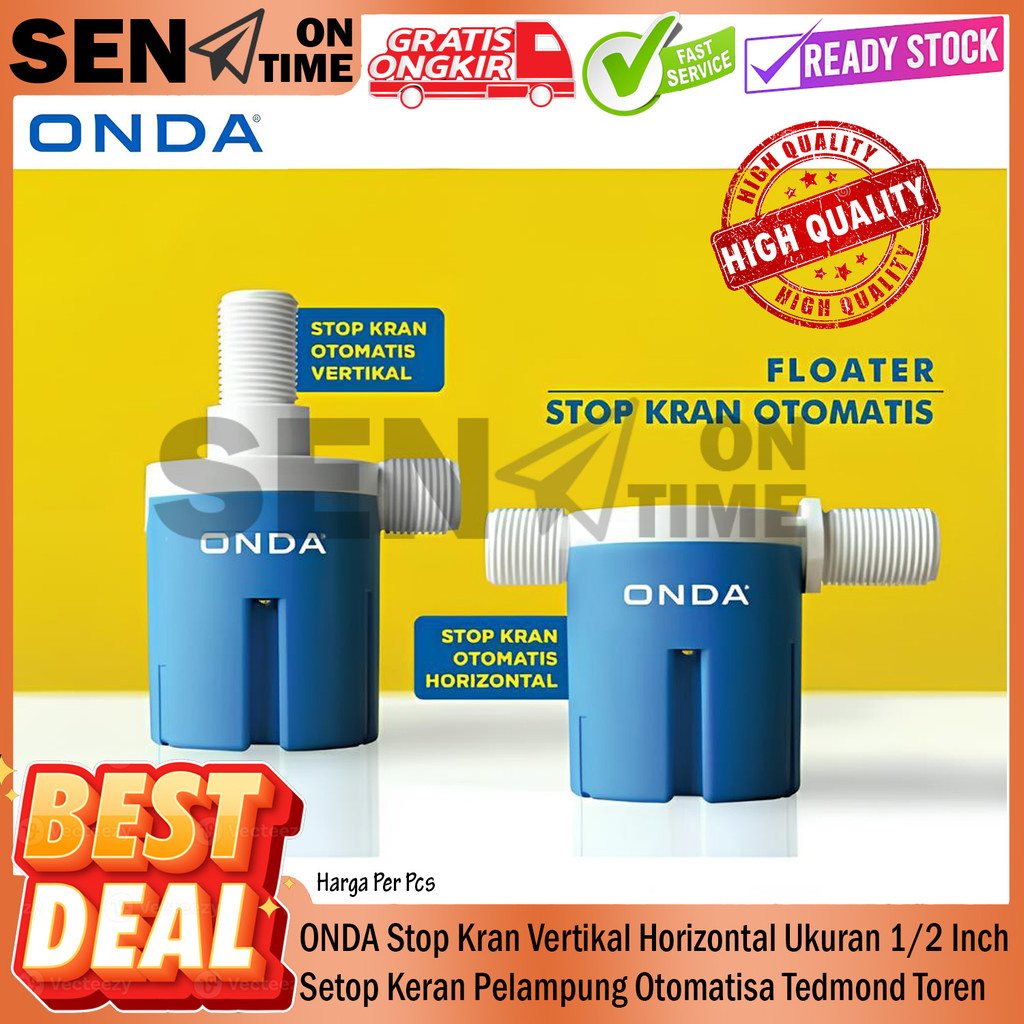 Onda Pelampung Stop Kran Otomatis Pipa Pvc Ukuran ½ Inch Inchi inci Setop Keran Tangki Tengki Toren 