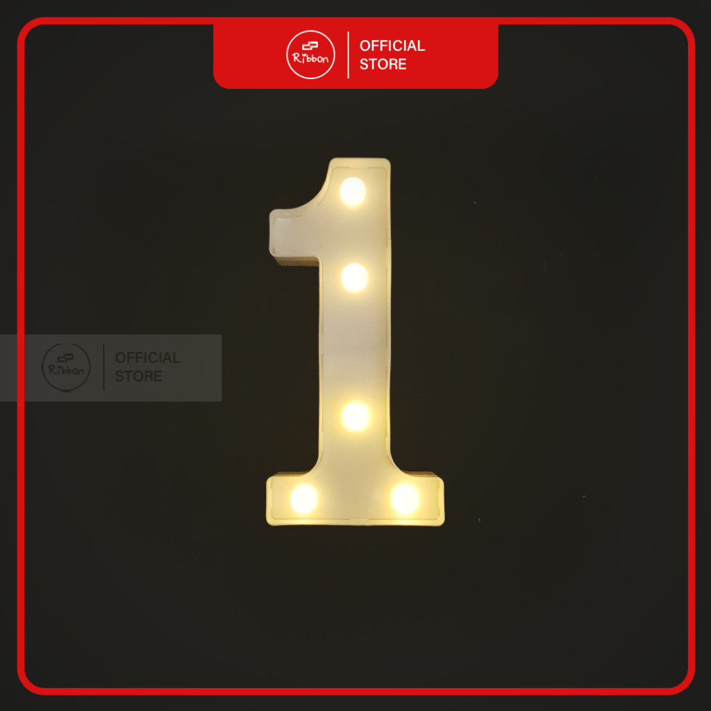 1 Pcs LED 3D Lampu Abjad Angka Ukuran 22 CM Huruf Dekorasi Kebutuhan Pesta Ulang Tahun Hiasan Dindin