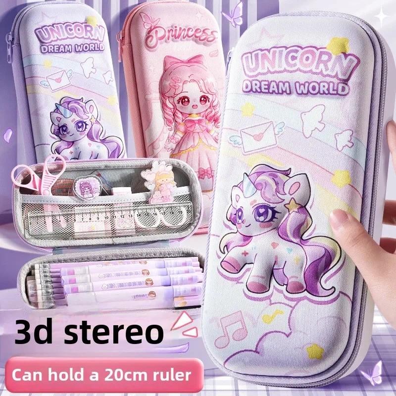 

3D EVA Unicorn Cute Pencil Case Cartoon Stationery Box Girls Color Pencil Box Student Pen Case School Supplies Gifts Ipad Case