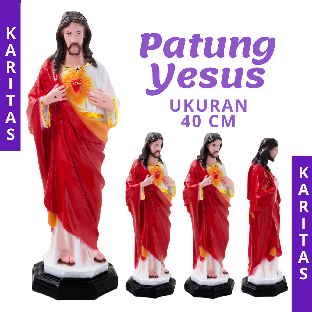 PATUNG YESUS 40 CM/PATUNG HATI KUDUS YESUS/ PATUNG TUHAN YESUS/PATUNG KATOLIK/PATUNG BESAR