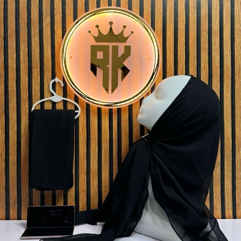 Kerudung Jilbab Segiempat Paris Jadul Hitam