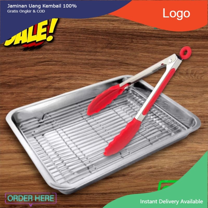 Colling Rak Peniris Plus Nampan Stainless Peniris Minyak Makanan/Cooling Rack Peniris Makanan/Peniri