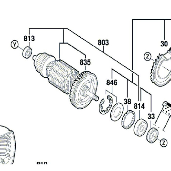 TERHEMAT 1604011296 BOSCH ARMATURE GWS 22-180 / SPARE PART