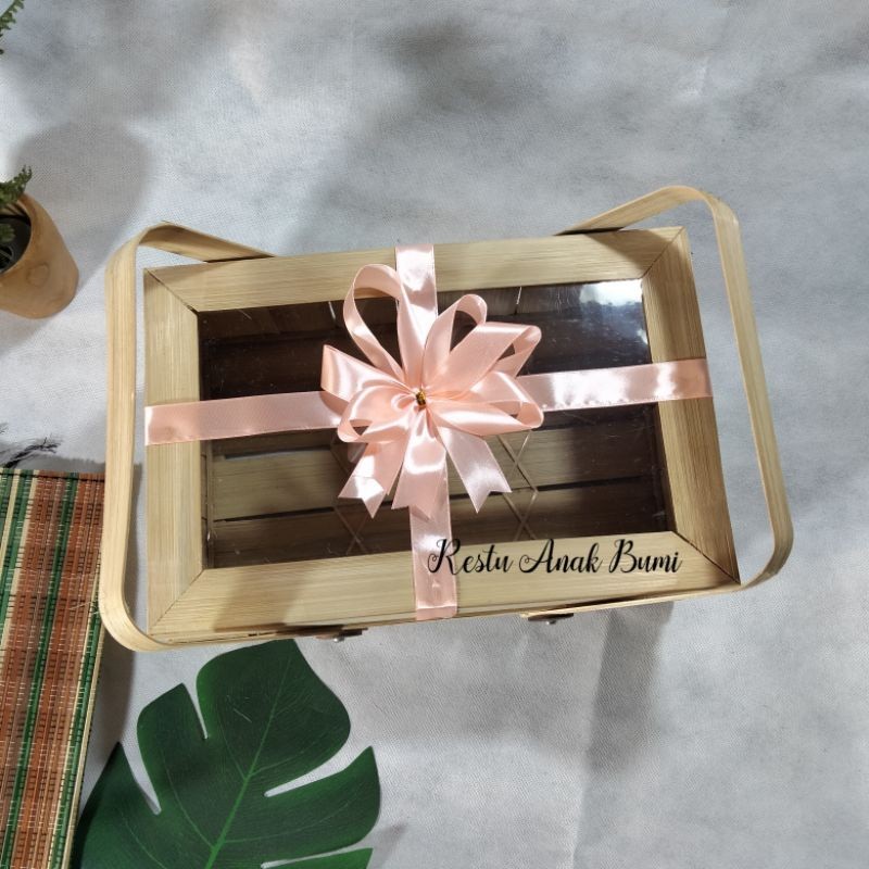 

keranjang hantaran Keranjang Bambu Mika ukuran 20x30cm mika kaca transparan/hantaran/nikahan/seserahan/hampers/bingkisan/wedding/hadiah/giftbox/keranjang/wadah makanan/gift/sembako/roti/cake/nasi/catering/nasi box/food/lamaran/tradisi/craft