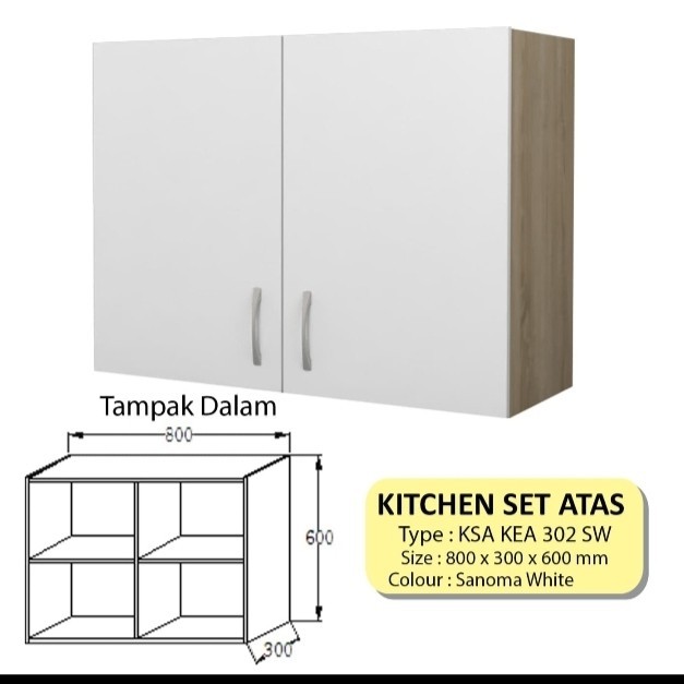 Lemari dapur kitchen set atas 2 pintu murah - Bandung saja