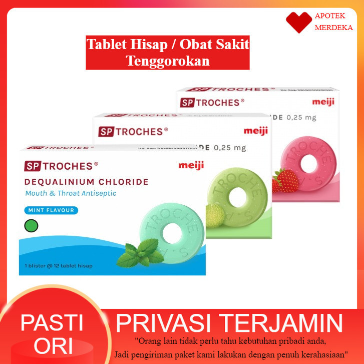 SP Troches Meiji 12 Tablet Hisap / Obat Sakit Tenggorokan / Obat Radang Tenggorokan | Troces