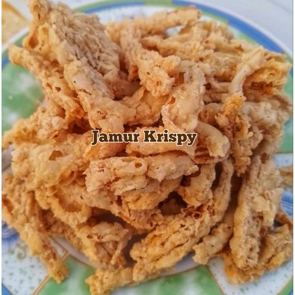 jamur crispy 1kg jamur krispi 1 kg keripik jamur tiram jamur krispy jamur tiram crispy