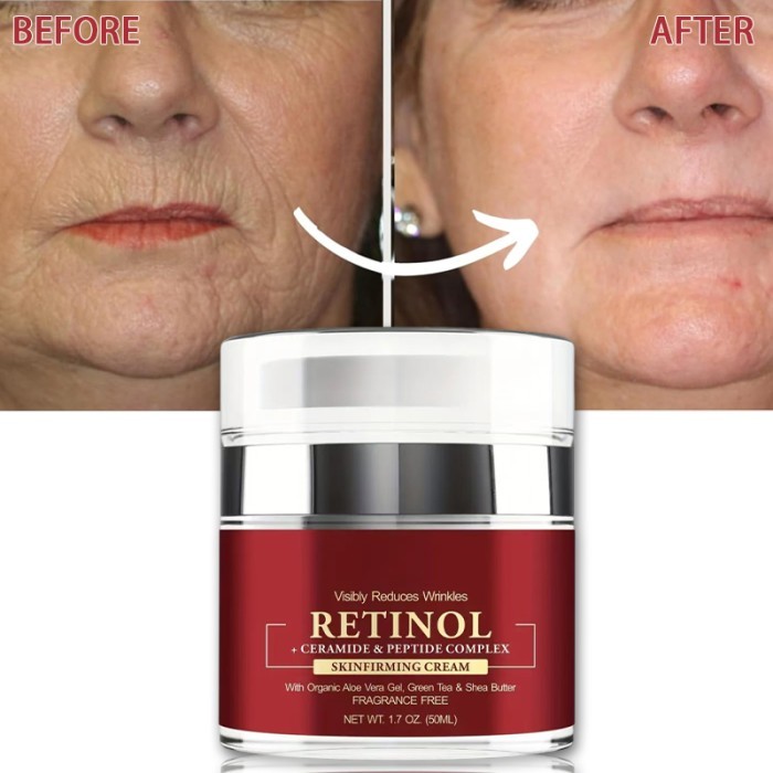 Instant Retinol Cream Wrinkle Remover Firming Lifting Anti Aging Fade Fine Lines Moisturizing Whiten