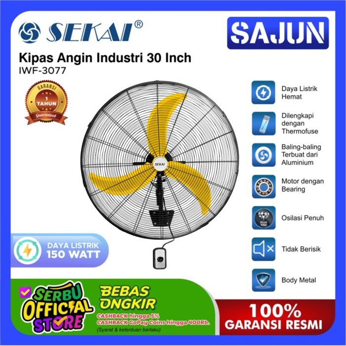 Sekai Kipas Angin Dinding Industri 30 Inch IWF 3077 / IWF3077 - IWF3077