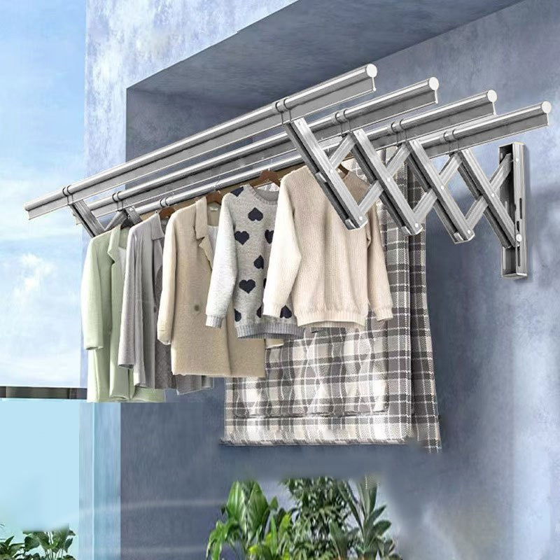 Jemuran dinding lipat / Jemuran Baju Pakaian Dinding 100cm 160CM-200CM/Jemuran Lipat Dinding 3 Batan