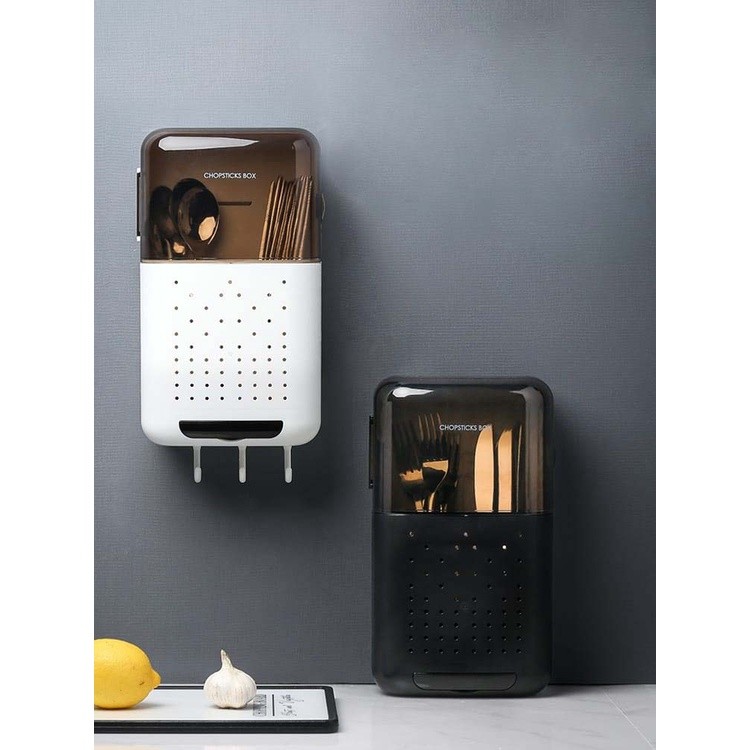 SP Tempat Sendok Estetik Korean Style Tempat Sendok Garpu Gantung Estetik Tempat Sendok Tertutup