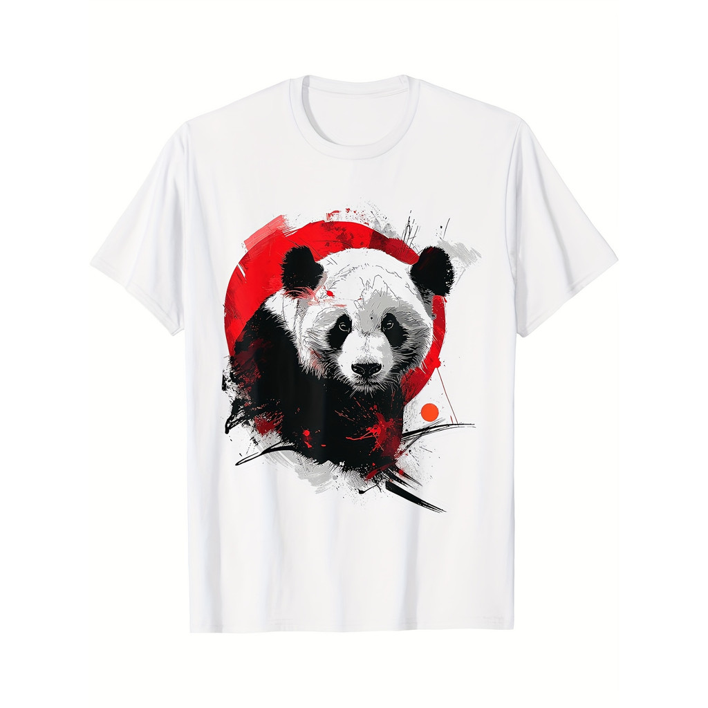 Kaos Pria Keren Motif Panda Lucu Kaos Katun Nyaman Baju Lengan Pendek Cocok untuk Remaja Tersedia Uk