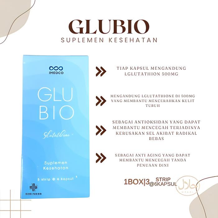 GLUBIO Glu Bio Caps kapsul suplemen anti aging, Detoksifikasi, Antioksidan, Pencerah kulit