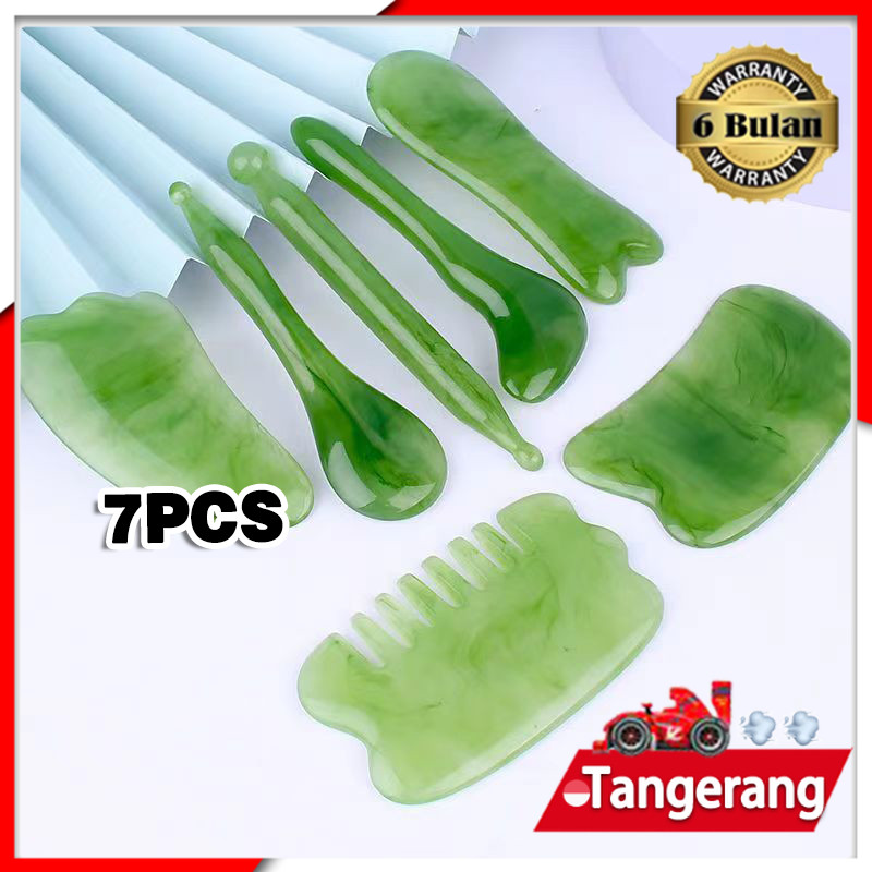 7 PCS/Set Guasha Board Gua Sha Jade Alat Pijat Wajah Gua Sha Terapi