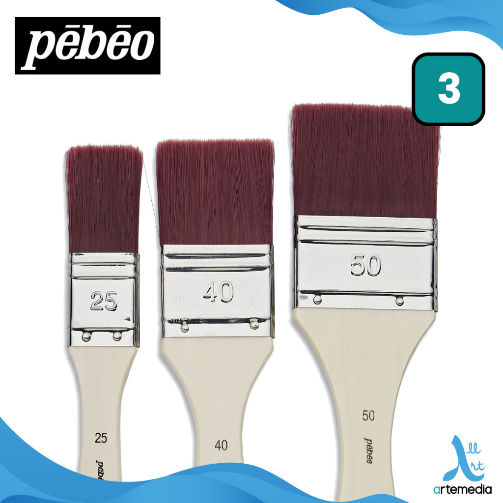 

Gramedia Surabaya - Pebeo Brown Synthetic Oil and Acryllic Brush Set 3