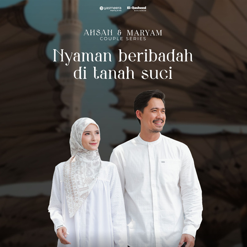 Couple Series Gamis dan Koko Haji Umroh Hitam Putih BY yasmeera (ghafa)