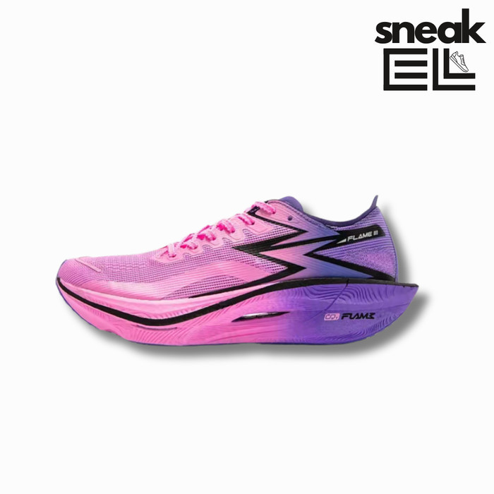 361° Flame 3 Rose Purple Original Sepatu Running Pria Wanita/Running Shoes 672412207-62