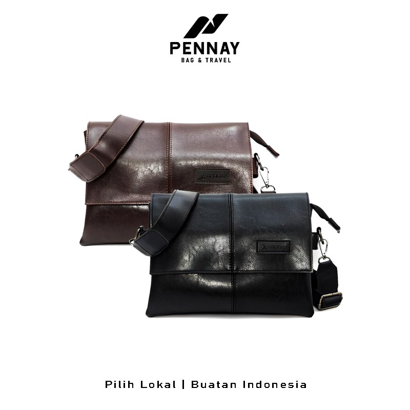 OBRAL/ Pennay Man Bachira - Tas Selempang Pria Kulit Premium, Slingbag Crossbody Stylish & Casual