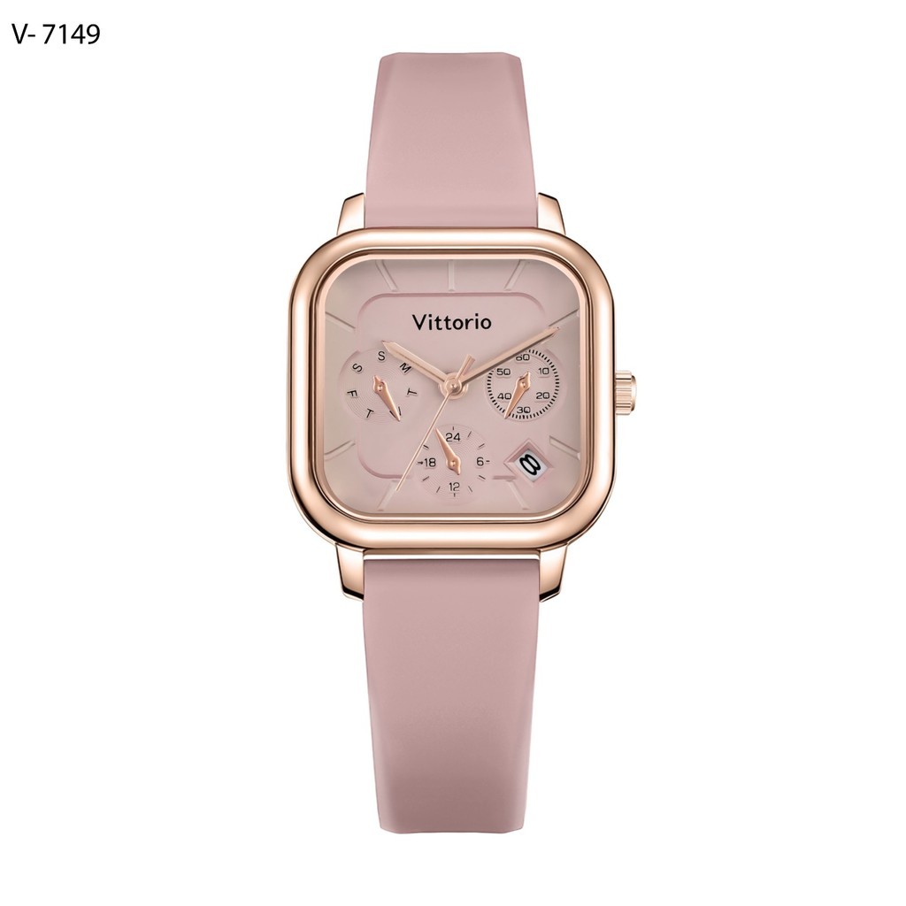 Jam Tangan  Jam Tangan Wanita Vittorio 7149 Rubber Tanggal