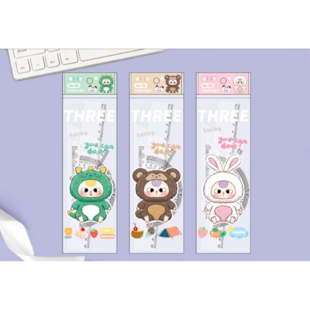 

Penggaris Set Fashion Ruler / Ruler Set 4 Akrilik gambar warna random OS