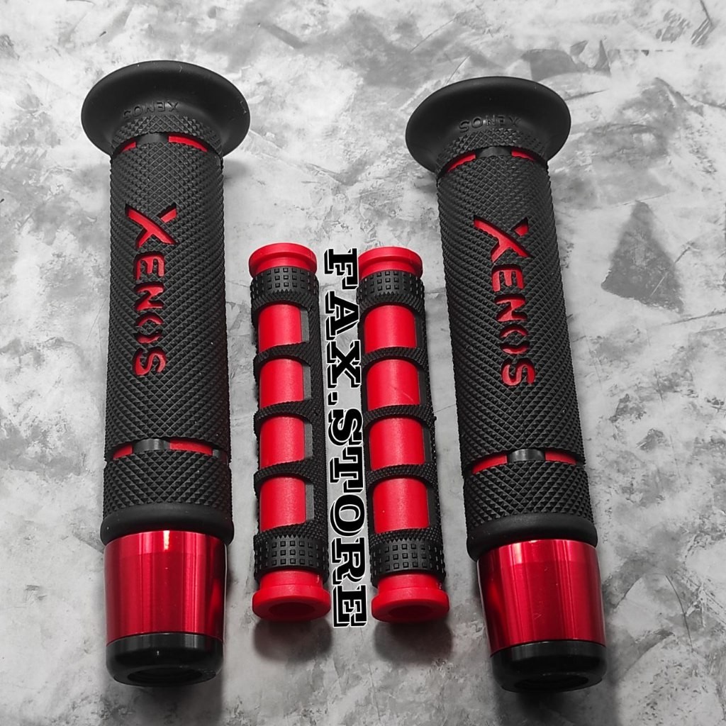 Hangrip Super XENOS + JalU 014 CNC + Karet Handle Sisik Kotak Untuk Semua Motor FJL.