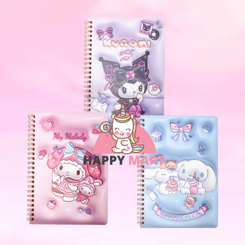 

Notes / buku tulis 3d art sanrio kuromi / melody / cinnamoroll