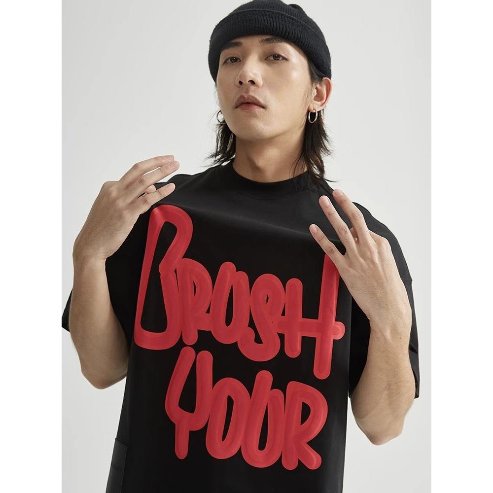 Kaos tangan pendek dengan pola, kaos bulat lebaran, cocok untuk pria dan wanita, kaos santai dan unt