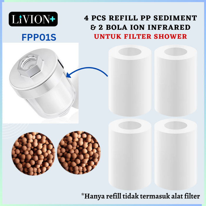 

4pcs REFILL PP Sediment & 2set BOLA ION INFRARED Filter Shower LiVION+