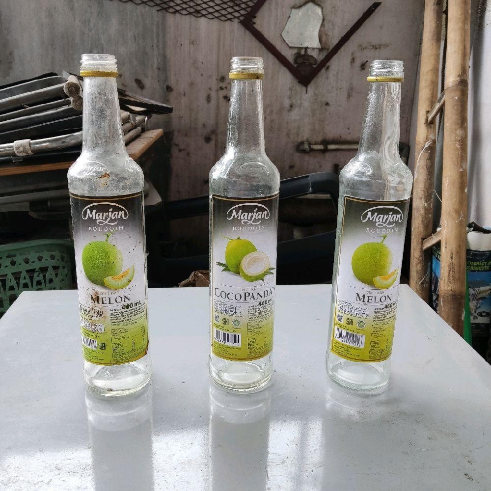 Botol Sirup Orson Merk Merek Marjan Kosong Bekas Ukuran 460ml TANPA TUTUP Botol Beling Kaca Bening P