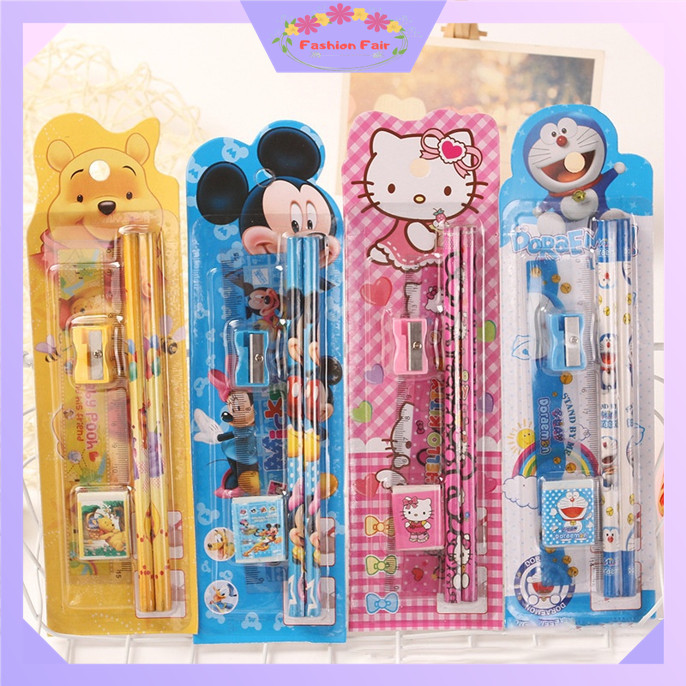 

FASHION FAIR S5686 Stationary Set 5 in 1 Karakter / Alat Tulis Sekolah / Paket Alat Tulis / Mini Stationary / Set Alat Tulis Pensil