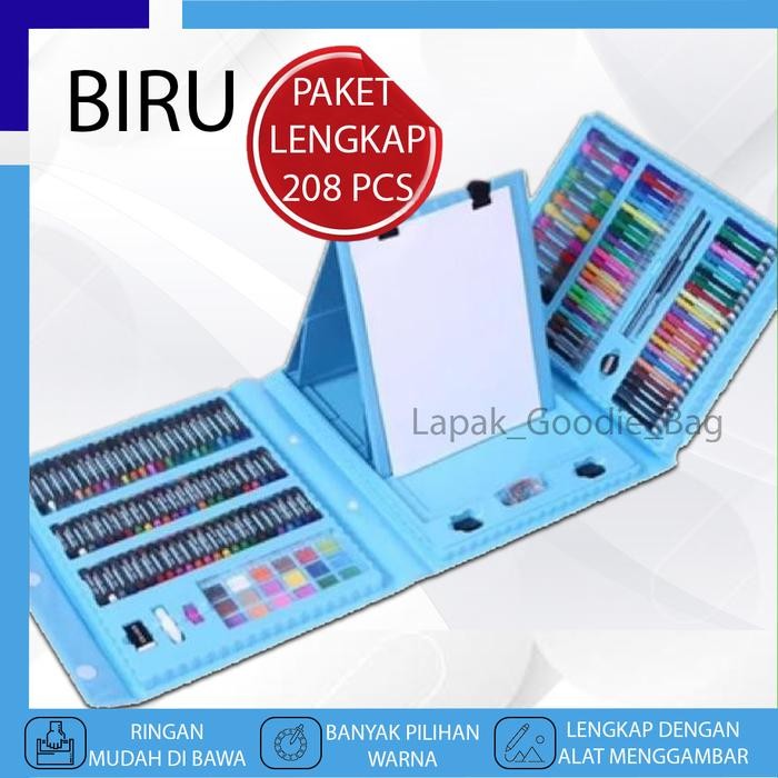 

Pensil Warna CRAYON ISI 208PCS Peralatan Sekolah Lukis Mewarna Buku Gambar Anak ART PAINTING Krayon Lengkap Murah - BIRU