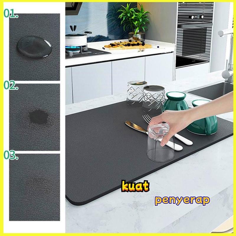 

Alas Pengering Piring Diatom Lumpur Serap Air Untuk Dapur Tahan Panas Keset Kopi Karet Cangkir