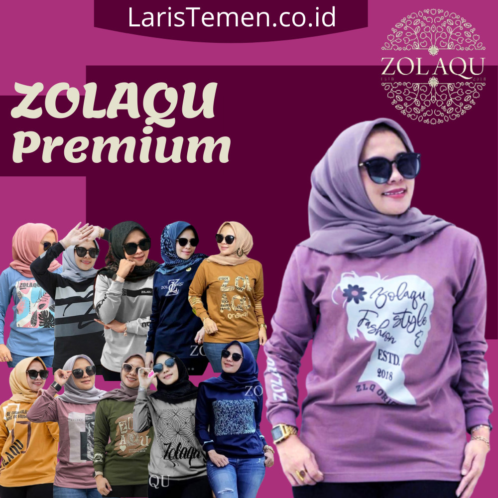 Terlaris Zolaqu original kaos atasan baju zolaqu zolaku wanita perempuan cewek dewasa  sablon lengan