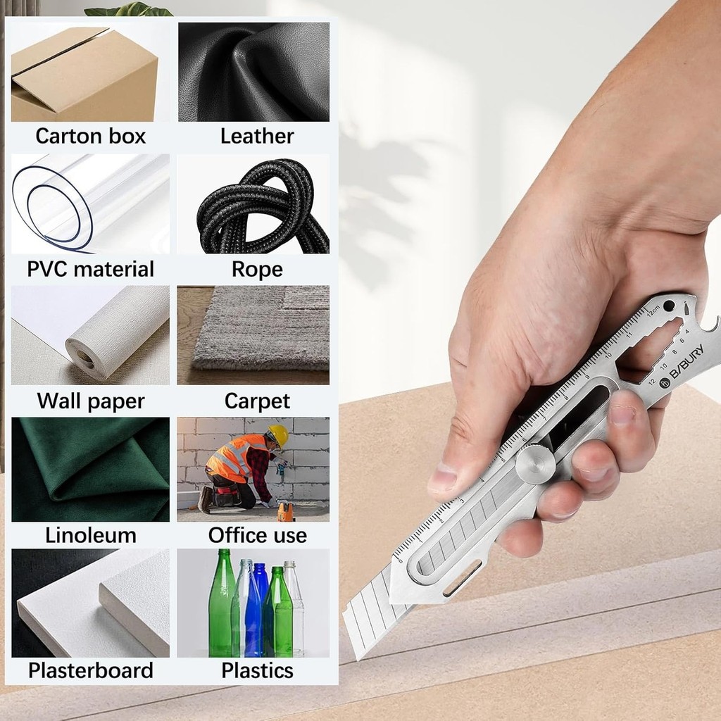 

Cutter Besi 9in1 9 in 1 Pisau Cuter Stainless Steel 15mm Pemotong Serbaguna Anti Karat Pembuka Tutup Botol Baut Sekrup Penggaris 10 CM Ukur Wrench EDC Kater Tajam Refill Pisau Alat Potong Isi 10 Pcs 18mm Kunci Pas 6 8 9 10 11 12 13