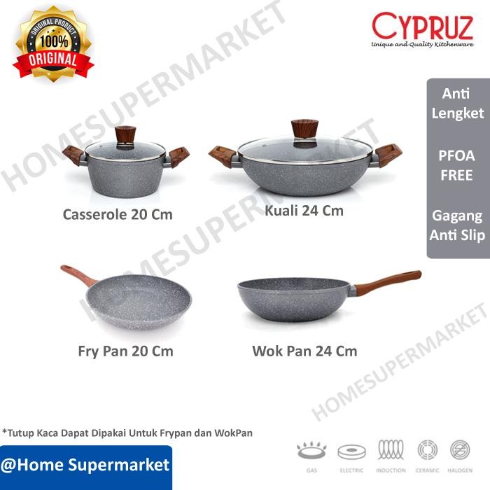 Panci Set Wajan Anti Lengket Marble Keramik Kuali Induksi Gas Arisan - HS-D