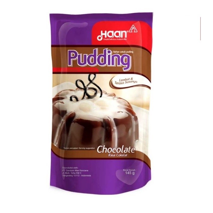

Haan Puding Cokelat Instan 145g Manis Empuk