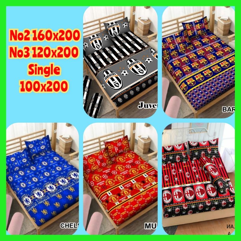 SPECIAL PRICE SPREI MOTIF BOLA MANCHESTER UNITED.SPREI SPRINGBED NO2.SPREI UKURAN 160X200