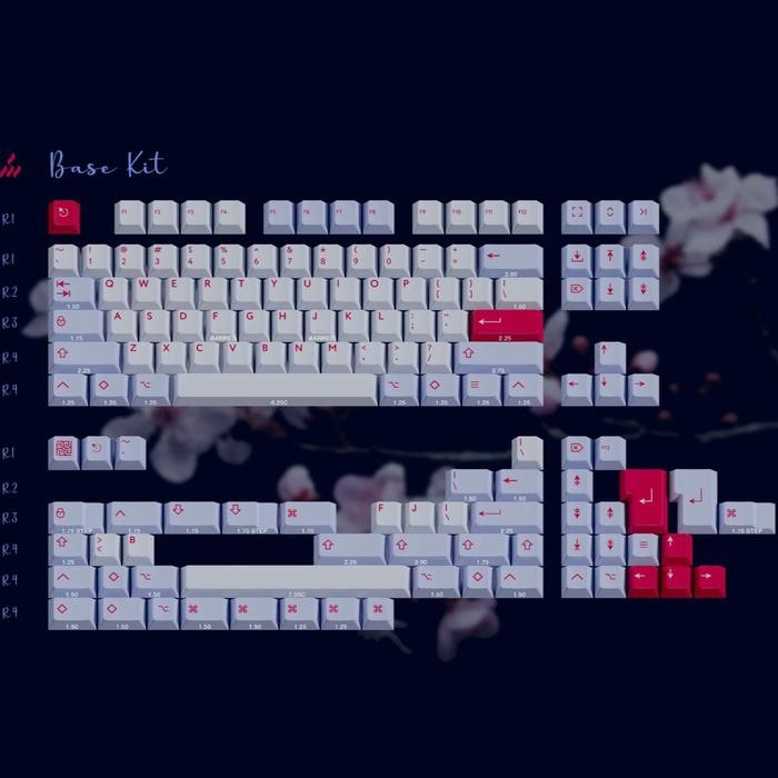 PBTFans SOUL BLOSSOM Doubleshot Cherry Profile Keycaps Set - KBDfans - BASE KIT